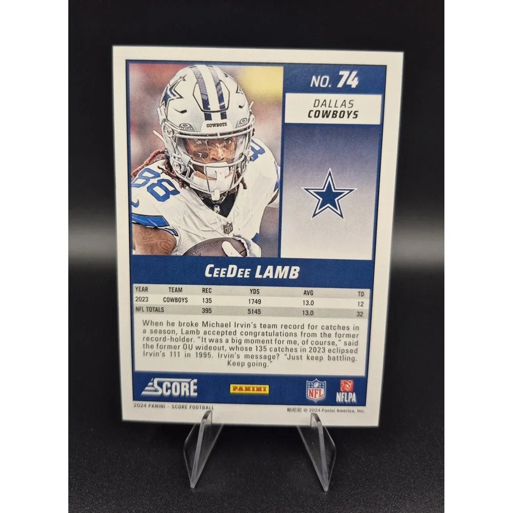 2024 Score CeeDee Lamb‎ #74 Blue Showcase #/100 Dallas Cowboys